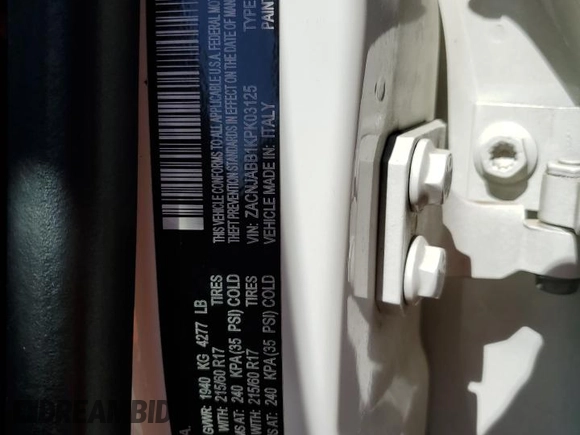 2019 Jeep Renegade Latitude с VIN ZACNJABB1KPK03125, выставлен на аукционе Copart как лот 63346255 с пробегом 73 300 миль миль и Списание • Salvage title. История ставок и продаж доступна на DreamBid. Изображение 12.
