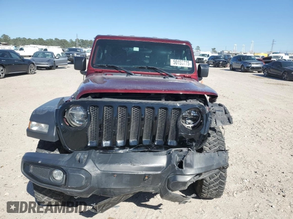 2021 Jeep Wrangler Unlimited Willys with VIN 1C4HJXDG4MW734322, listed as a Copart auction lot 50155775 with 45,963 mi miles and Salvage title. Bid and sale history available at DreamBid. Image 5.