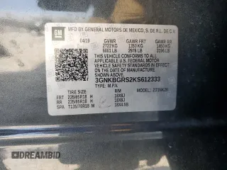 2019 Chevrolet Blazer with VIN 3GNKBGRS2KS612333, listed as a Copart auction lot 50008005 with 85,557 mi miles and Salvage title. Bid and sale history available at DreamBid. Image 13.
