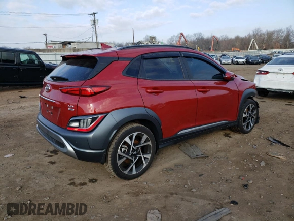 2022 Hyundai Kona Limited with VIN KM8K5CA34NU910962, listed as a Copart auction lot 40102183 with 9,438 mi miles. Bid and sale history available at carsss.com. Image 3.