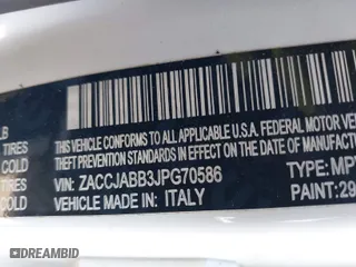 2018 Jeep Renegade Latitude with VIN ZACCJABB3JPG70586, listed as a IAAI auction lot 41721623 with 130,782 mi miles. Bid and sale history available at carsss.com. Image 9.