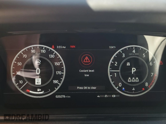 2020 Land Rover Range Rover with VIN SALYU2EE6LA256061, listed as a Copart auction lot 68872524 with 20,278 mi miles and Salvage title. Bid and sale history available at DreamBid. Image 9.