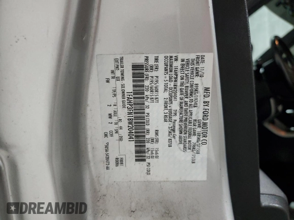 2011 Ford Focus SE with VIN 1FAHP3FN1BW204041, listed as a Copart auction lot 52955405 with 181,475 mi miles and Salvage Title. Bid and sale history available at carsss.com. Image 12.