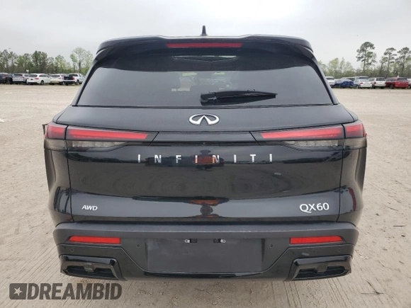 2024 Infiniti QX60 Pure with VIN 5N1DL1ES4RC340221, listed as a Copart auction lot 50804655 with 7,429 mi miles and Salvage title. Bid and sale history available at DreamBid. Image 6.