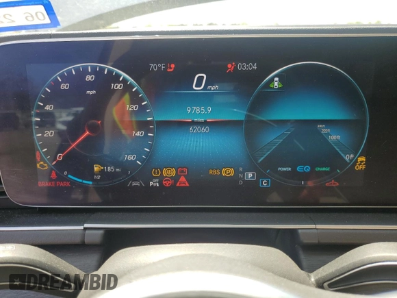 2020 Mercedes-Benz GLS 450 with VIN 4JGFF5KE8LA204635, listed as a Copart auction lot 55257424 with 62,060 mi miles and Salvage Title. Bid and sale history available at DreamBid. Image 9.