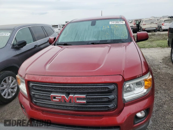 2019 GMC Canyon 4WD SLE with VIN 1GTG6CEN7K1350371, listed as a Copart auction lot 74199274 with 0 mi miles and Non Repairable. Bid and sale history available at carsss.com. Image 5.