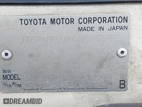 1987 Toyota Pickup с VIN JT5RN75U1G0009955, выставлен на аукционе IAAI как лот 42009064 с пробегом 120 221 миль миль и . История ставок и продаж доступна на DreamBid. Изображение 9.
