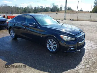 2015 Infiniti Q50 with VIN JN1BV7AP1FM354175, listed as a IAAI auction lot 41486327 with 136,017 mi miles. Bid and sale history available at carsss.com. Image 1.