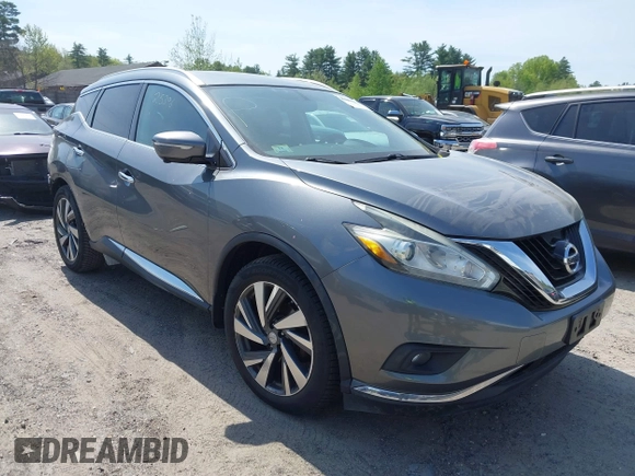 2015 Nissan Murano SL z VIN 5N1AZ2MH2FN202285, wystawiony jako IAAI lot #42229071 z przebiegiem 124 211 mil mil oraz . Historia ofert i sprzedaży dostępna na DreamBid. Obrazek 1.