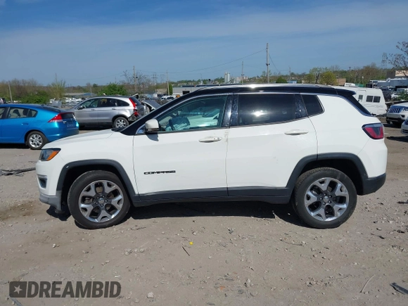 2019 Jeep Compass Limited with VIN 3C4NJDCB6KT740505, listed as a IAAI auction lot 42098770 with 57,733 mi miles and . Bid and sale history available at DreamBid. Image 13.