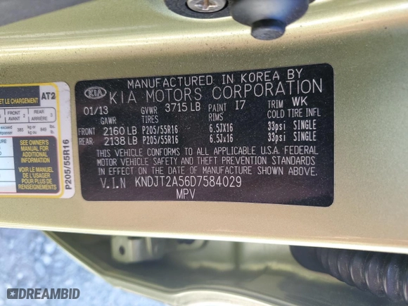 2013 Kia Soul with VIN KNDJT2A56D7584029, listed as a Copart auction lot 50464735 with 132,563 mi miles and Salvage Title. Bid and sale history available at carsss.com. Image 13.