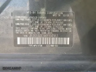 2019 Subaru Crosstrek Premium with VIN JF2GTADC3K8304963, listed as a Copart auction lot 51219235 with 69,355 mi miles and Non Repairable. Bid and sale history available at carsss.com. Image 14.