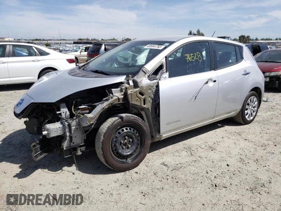 2015 Nissan LEAF SV with VIN 1N4AZ0CP1FC306530, listed as a Copart auction lot 49564793 with 76,528 mi miles. Bid and sale history available at carsss.com. Image 1.