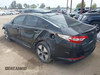 2012 Kia Optima Hybrid with VIN KNAGM4AD2C5014823, listed as a IAAI auction lot 42063169 with 125,235 mi miles. Bid and sale history available at carsss.com. Image 3.
