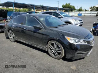 2016 Honda Accord Sport with VIN 1HGCR2F56GA247532, listed as a Copart auction lot 63806405 with 81,256 mi miles and Salvage title. Bid and sale history available at DreamBid. Image 4.