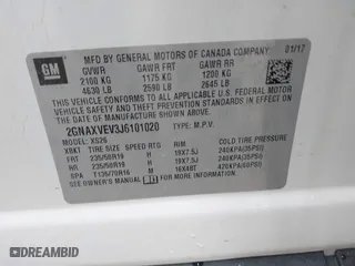 2018 Chevrolet Equinox Premier with VIN 2GNAXVEV3J6101020, listed as a IAAI auction lot 42038112 with 112,258 mi miles. Bid and sale history available at carsss.com. Image 9.