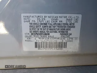 2023 Nissan Kicks SV with VIN 3N1CP5CV5PL536830, listed as a Copart auction lot 47498635 with 58,890 mi miles and Salvage Title. Bid and sale history available at DreamBid. Image 13.