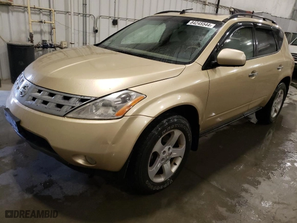 2004 Nissan Murano SL with VIN JN8AZ08W04W310028, listed as a Copart auction lot 84245544 with 168,414 mi miles and Salvage Title. Bid and sale history available at carsss.com. Image 1.
