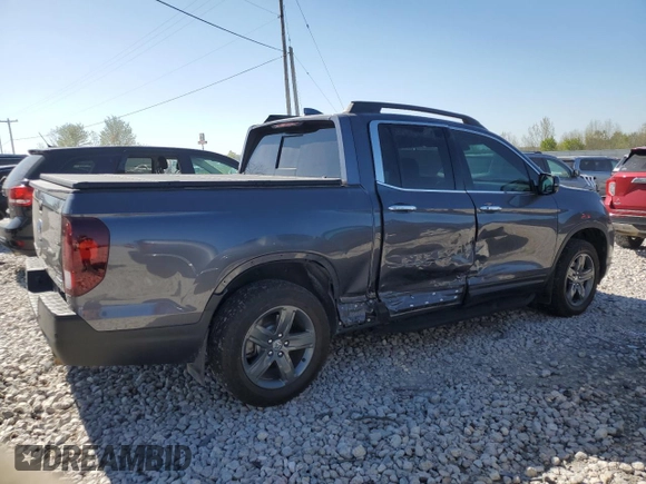 2023 Honda Ridgeline RTL-E with VIN 5FPYK3F74PB006003, listed as a Copart auction lot 55276305 with 26,095 mi miles and Clean title. Bid and sale history available at DreamBid. Image 3.