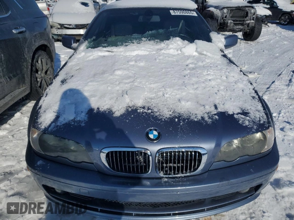 2003 BMW 3 Series 325Ci with VIN WBABS33453PG89032, listed as a Copart auction lot 87590865 with 118,107 mi miles and Salvage Title. Bid and sale history available at carsss.com. Image 5.