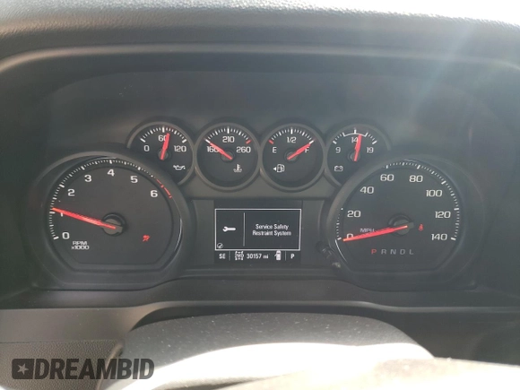 2021 Chevrolet Silverado 1500 Custom Trail Boss with VIN 3GCPYCEF8MG127960, listed as a Copart auction lot 49703345 with 30,157 mi miles and Salvage Title. Bid and sale history available at DreamBid. Image 9.