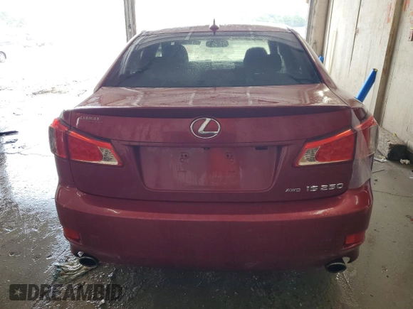 2011 Lexus IS 250 with VIN JTHCF5C29B5046176, listed as a Copart auction lot 56512275 with 132,329 mi miles and Salvage title. Bid and sale history available at DreamBid. Image 6.