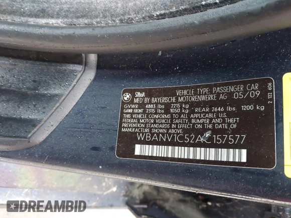 2010 BMW 5 Series 528i xDrive with VIN WBANV1C52AC157577, listed as a IAAI auction lot 41945678 with 153,379 mi miles and . Bid and sale history available at carsss.com. Image 9.