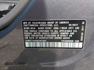 2017 Volkswagen Passat SE with VIN 1VWGT7A32HC061803, listed as a IAAI auction lot 42546429 with 68,093 mi miles and . Bid and sale history available at DreamBid. Image 9.