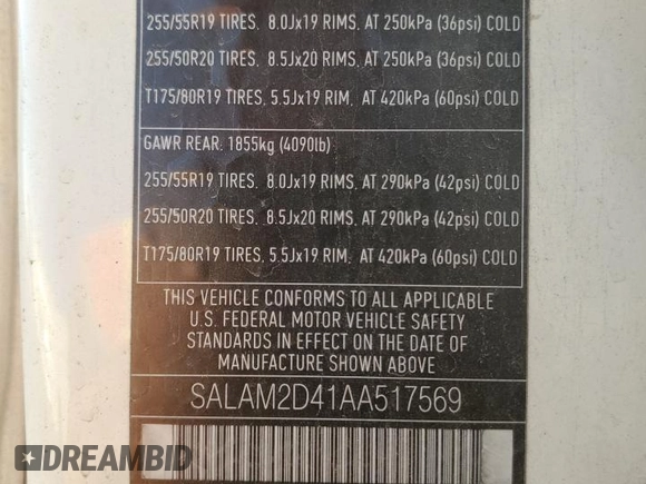 2010 Land Rover LR4 HSE с VIN SALAM2D41AA517569, выставлен на аукционе Copart как лот 86906714 с пробегом 182 132 миль миль и Списание • Salvage title. История ставок и продаж доступна на DreamBid. Изображение 15.