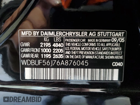 2006 Mercedes-Benz E 350 with VIN WDBUF56J76A876045, listed as a Copart auction lot 79776854 with 146,995 mi miles and Clean Title. Bid and sale history available at DreamBid. Image 12.