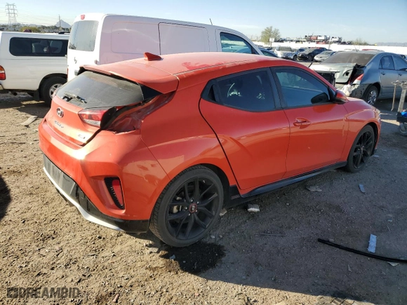 2020 Hyundai Veloster Turbo with VIN KMHTH6AB5LU021072, listed as a Copart auction lot 81272564 with 79,398 mi miles and Salvage Title. Bid and sale history available at carsss.com. Image 3.