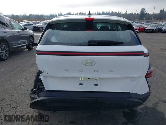 2025 Hyundai Kona SE with VIN KM8HACAB8SU216185, listed as a IAAI auction lot 41331541 with 4,930 mi miles. Bid and sale history available at carsss.com. Image 16.