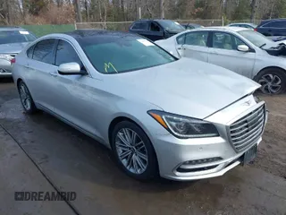 2018 Genesis G80 3.8L with VIN KMHGN4JE7JU235664, listed as a IAAI auction lot 41442015 with 142,516 mi miles. Bid and sale history available at carsss.com. Image 1.