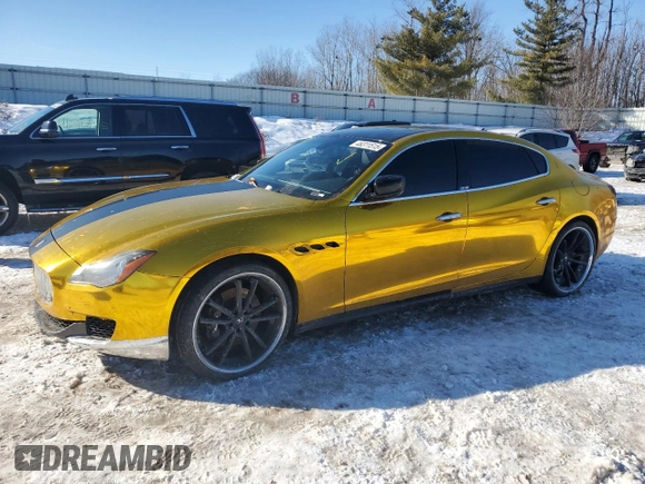 2014 Maserati Quattroporte S Q4 z VIN ZAM56RRA4E1106467, wystawiony jako Copart lot #46311515 z przebiegiem 145 245 mil mil oraz Czysty tytuł • Clean title. Historia ofert i sprzedaży dostępna na DreamBid. Obrazek 1.