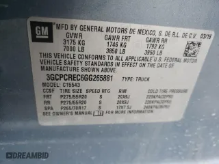 2016 Chevrolet Silverado 1500 LT with VIN 3GCPCREC6GG265881, listed as a Copart auction lot 47979875 with 198,084 mi miles and Salvage Title. Bid and sale history available at carsss.com. Image 12.
