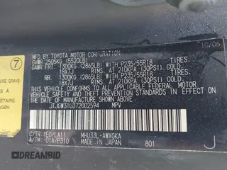 2007 Lexus RX 400h z VIN JTJGW31U372002594, wystawiony jako IAAI lot #41380924 z przebiegiem 243 928 mil mil oraz . Historia ofert i sprzedaży dostępna na DreamBid. Obrazek 9.