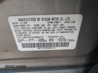 2006 Infiniti G35 with VIN JNKCV51F66M605719, listed as a IAAI auction lot 41766035 with 139,918 mi miles and . Bid and sale history available at carsss.com. Image 9.