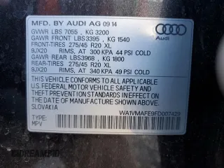2015 Audi Q7 Prestige с VIN WA1VMAFE9FD007429, выставлен на аукционе Copart как лот 87861695 с пробегом 97 695 миль миль и Списание • Salvage title. История ставок и продаж доступна на DreamBid. Изображение 13.