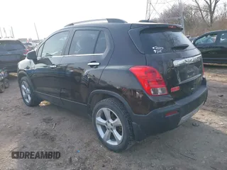 2015 Chevrolet Trax LTZ with VIN KL7CJTSB9FB101817, listed as a IAAI auction lot 41090727 with 108,959 mi miles. Bid and sale history available at carsss.com. Image 3.
