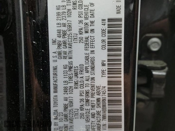 2024 Mazda CX-50 2.5 S Preferred Package with VIN 7MMVABBM8RN174574, listed as a Copart auction lot 49956975 with 32,685 mi miles and Salvage Title. Bid and sale history available at carsss.com. Image 14.