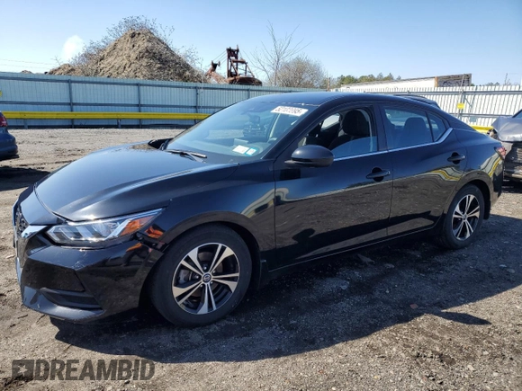 2021 Nissan Sentra SV with VIN 3N1AB8CV5MY225873, listed as a Copart auction lot 52103995 with 25,362 mi miles and Salvage Title. Bid and sale history available at DreamBid. Image 1.