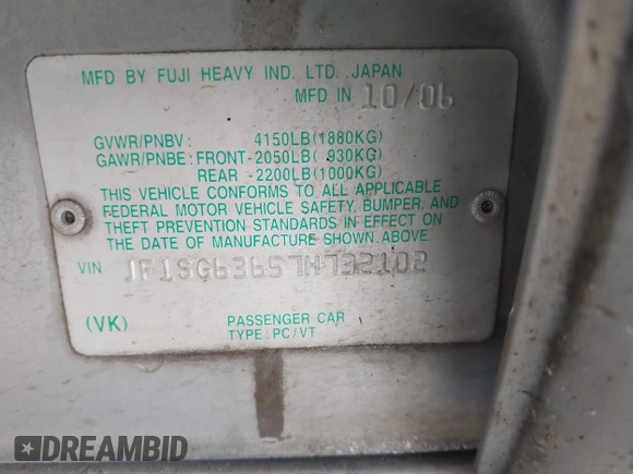 2007 Subaru Forester X z VIN JF1SG63657H732102, wystawiony jako IAAI lot #42141332 z przebiegiem 202 943 mil mil oraz . Historia ofert i sprzedaży dostępna na DreamBid. Obrazek 9.