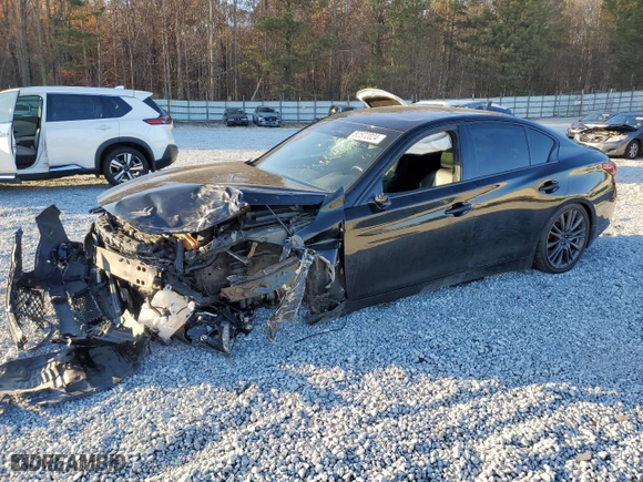 2018 Infiniti Q50 RED SPORT 400 with VIN JN1FV7AP1JM461141, listed as a Copart auction lot 82572024 with NaN miles and Salvage Title. Bid and sale history available at carsss.com. Image 1.