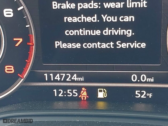 2018 Audi A4 Premium Plus with VIN WAUENAF44JN000852, listed as a IAAI auction lot 41630986 with 114,724 mi miles. Bid and sale history available at carsss.com. Image 15.