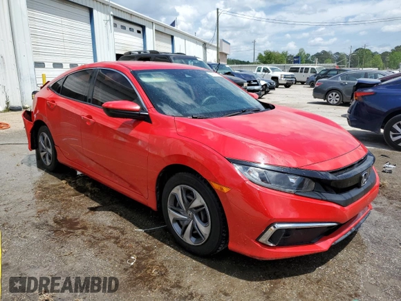 2019 Honda Civic LX with VIN 2HGFC2F65KH578149, listed as a Copart auction lot 52990095 with 63,253 mi miles and Salvage Title. Bid and sale history available at DreamBid. Image 4.