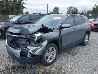 2019 GMC Terrain SLE with VIN 3GKALTEV1KL379523, listed as a IAAI auction lot 42136431 with 65,396 mi miles and . Bid and sale history available at carsss.com. Image 2.