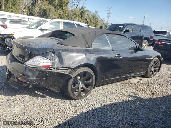 2006 BMW 6 Series 650Ci with VIN WBAEK13426CN77735, listed as a Copart auction lot 43308245 with 87,584 mi miles and Salvage Title. Bid and sale history available at carsss.com. Image 3.