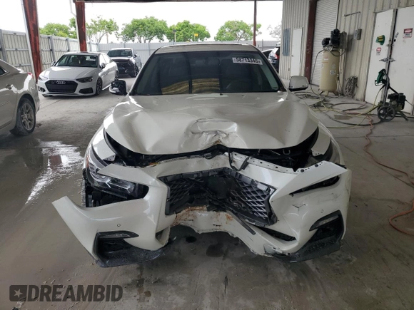 2019 Infiniti Q50 Luxe с VIN JN1EV7ARXKM594155, выставлен на аукционе Copart как лот 58713345 с пробегом 48 883 миль миль и Списание • Salvage title. История ставок и продаж доступна на DreamBid. Изображение 5.