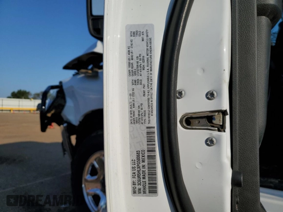 2023 Ram 2500 Tradesman with VIN 3C6UR5HLXPG500683, listed as a Copart auction lot 70429204 with 0 mi miles and Salvage Title. Bid and sale history available at carsss.com. Image 12.