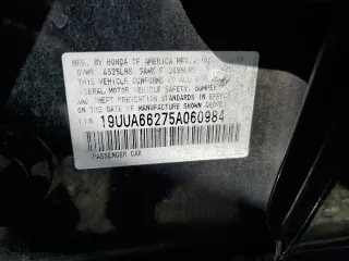 2005 Acura TL with VIN 19UUA66275A060984, listed as a Copart auction lot 53052115 with 223,335 mi miles and Salvage Title. Bid and sale history available at carsss.com. Image 12.